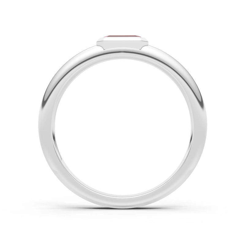 Emerald Cut Gemstone Bezel Set Signet