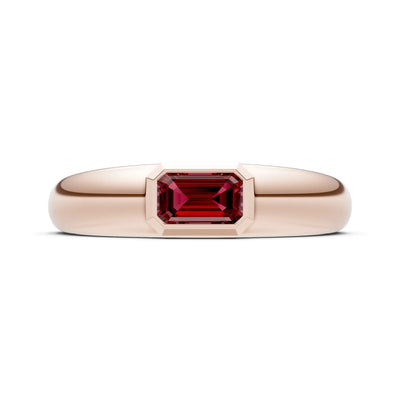 Emerald Cut Gemstone Bezel Set Signet