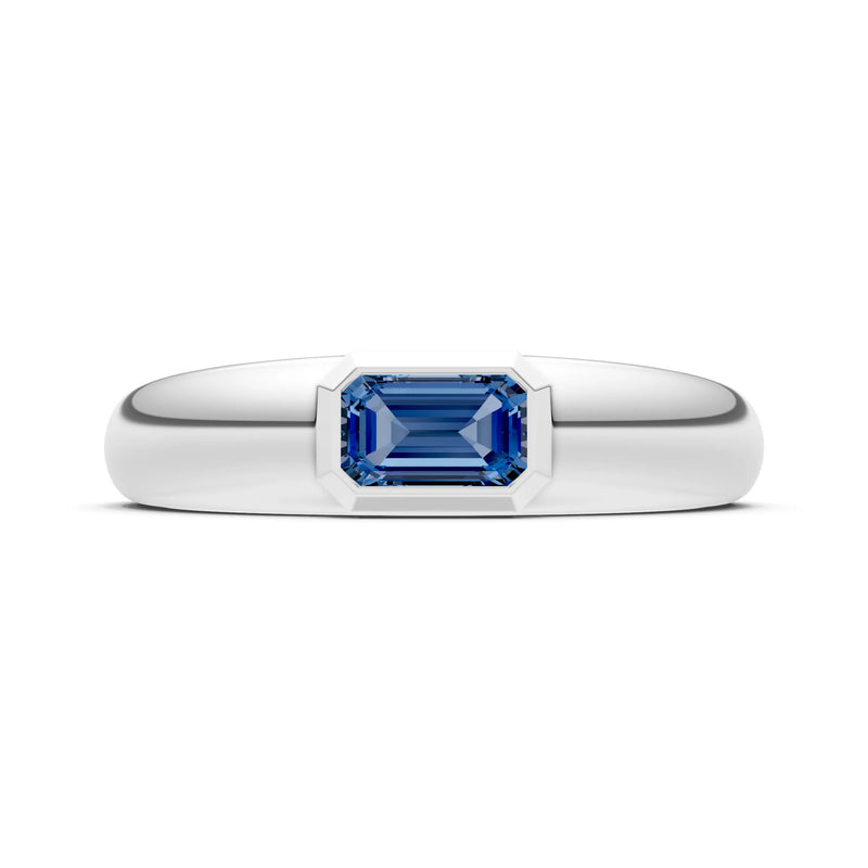 Emerald Cut Gemstone Bezel Set Signet