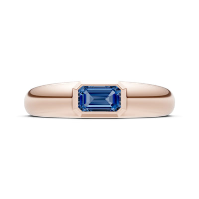 Emerald Cut Gemstone Bezel Set Signet