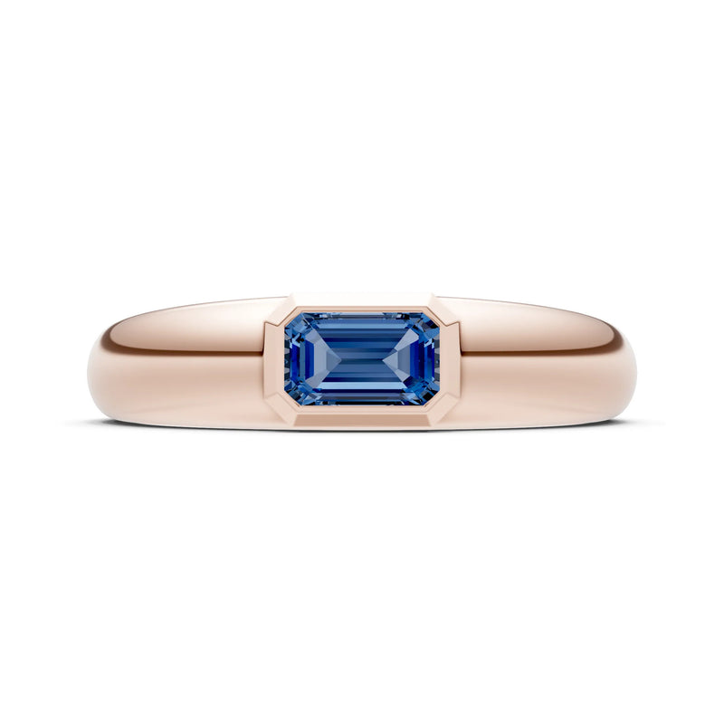 Emerald Cut Gemstone Bezel Set Signet