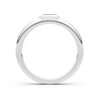 Emerald Cut Gemstone Bezel Set Signet
