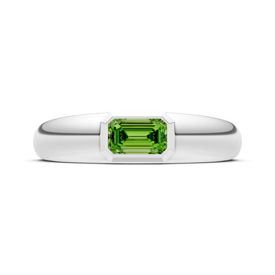 Emerald Cut Gemstone Bezel Set Signet
