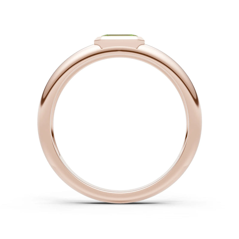 Emerald Cut Gemstone Bezel Set Signet