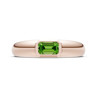 Emerald Cut Gemstone Bezel Set Signet