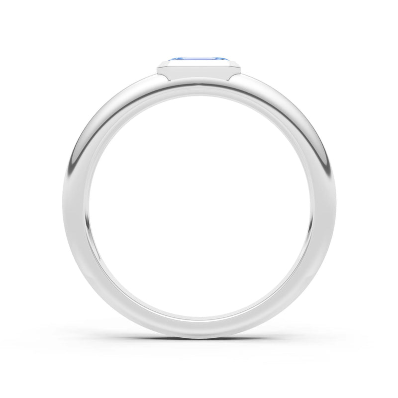 Emerald Cut Gemstone Bezel Set Signet