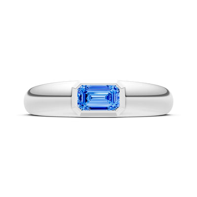 Emerald Cut Gemstone Bezel Set Signet