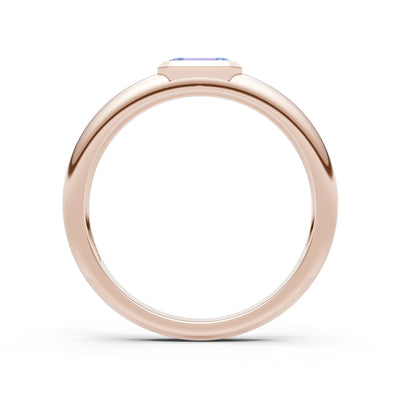 Emerald Cut Gemstone Bezel Set Signet
