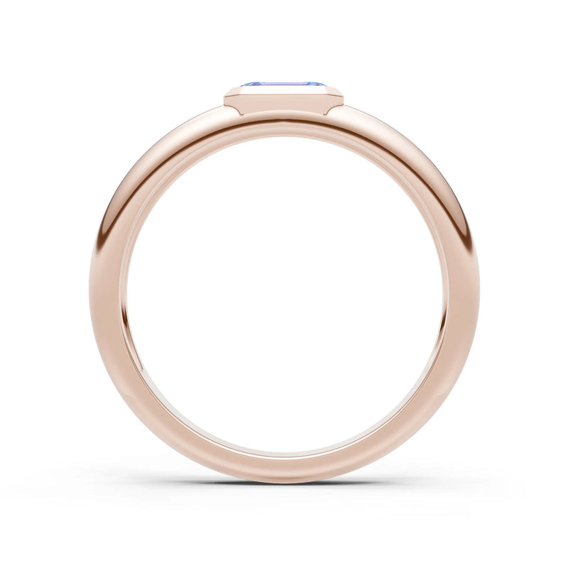 Emerald Cut Gemstone Bezel Set Signet
