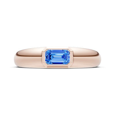 Emerald Cut Gemstone Bezel Set Signet