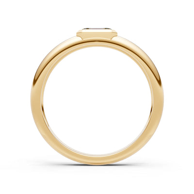 Emerald Cut Gemstone Bezel Set Signet