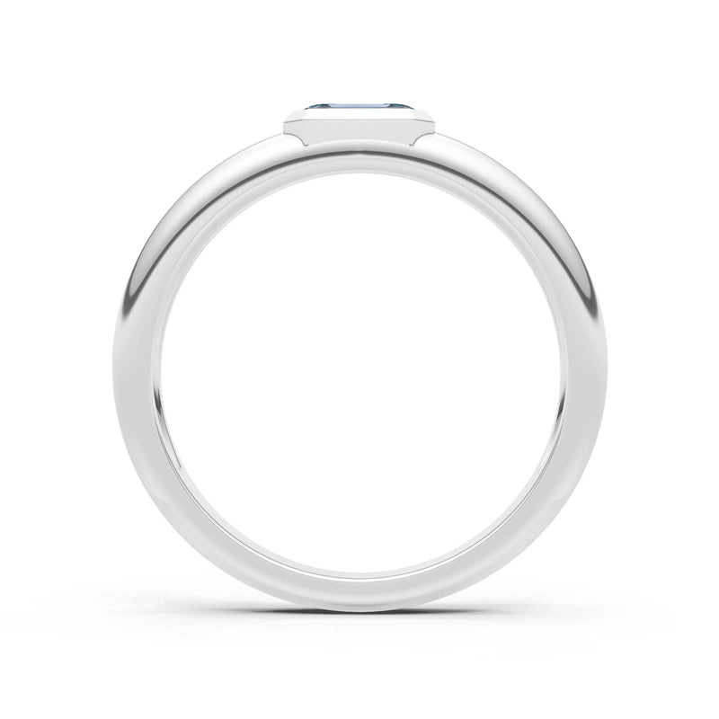 Emerald Cut Gemstone Bezel Set Signet