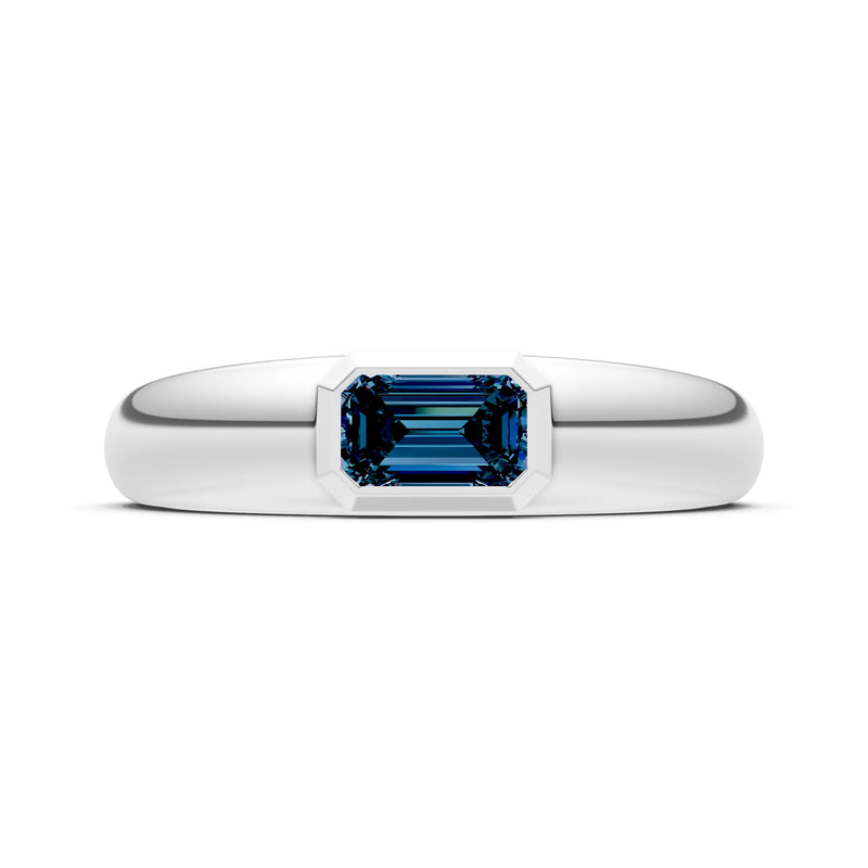 Emerald Cut Gemstone Bezel Set Signet