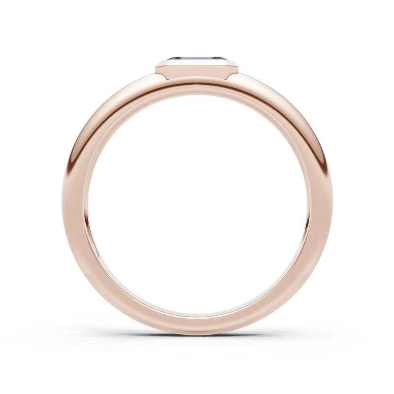 Emerald Cut Gemstone Bezel Set Signet