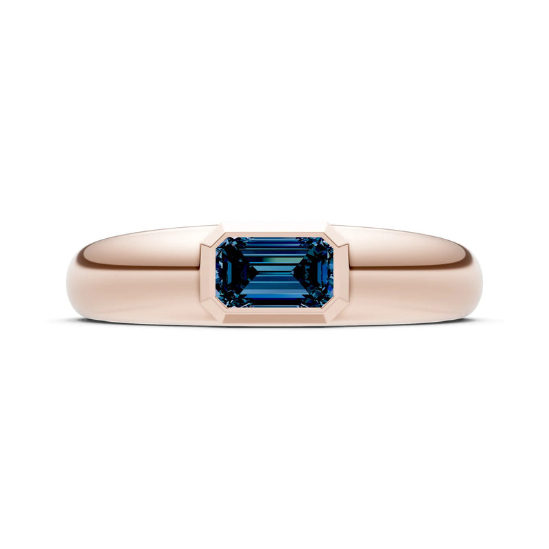 Emerald Cut Gemstone Bezel Set Signet
