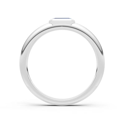Emerald Cut Gemstone Bezel Set Signet