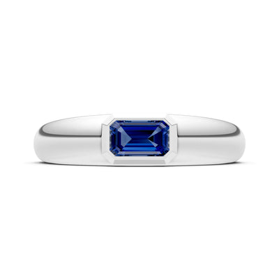 Emerald Cut Gemstone Bezel Set Signet