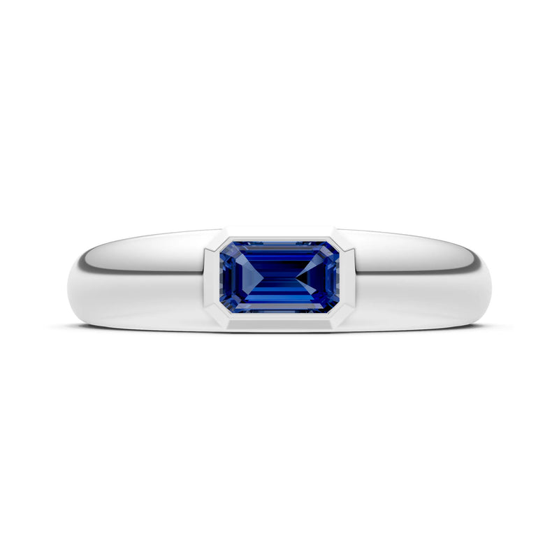 Emerald Cut Gemstone Bezel Set Signet