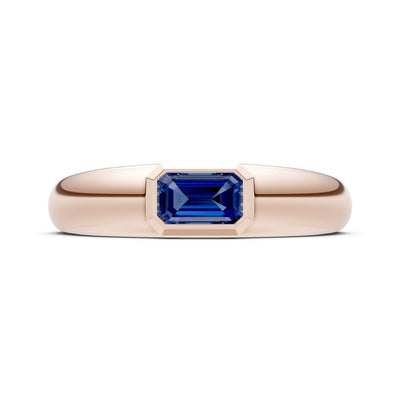 Emerald Cut Gemstone Bezel Set Signet