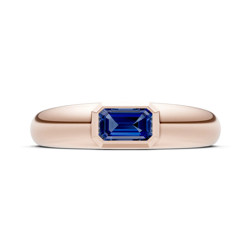 Emerald Cut Gemstone Bezel Set Signet