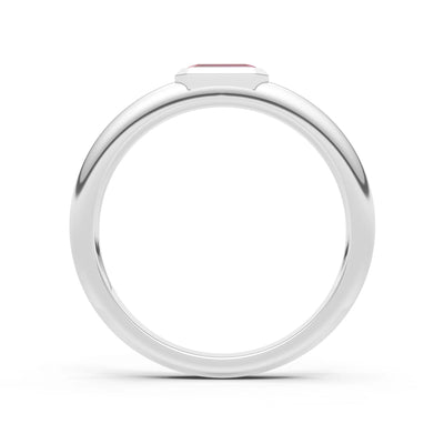 Emerald Cut Gemstone Bezel Set Signet