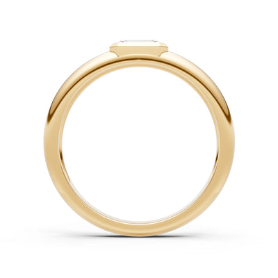 Emerald Cut Gemstone Bezel Set Signet
