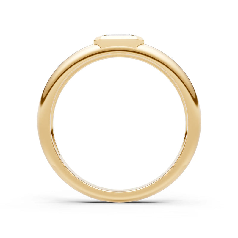 Emerald Cut Gemstone Bezel Set Signet