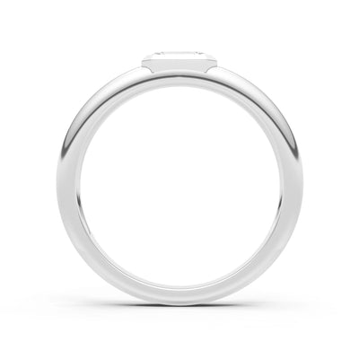 Emerald Cut Gemstone Bezel Set Signet