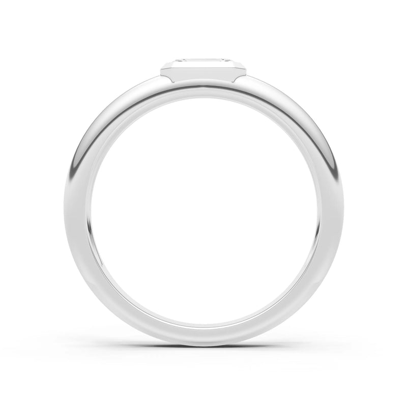 Emerald Cut Gemstone Bezel Set Signet