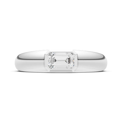 Emerald Cut Gemstone Bezel Set Signet