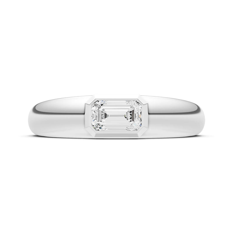 Emerald Cut Gemstone Bezel Set Signet