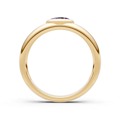 Ova Cut Gemstone Bezel Set Signet