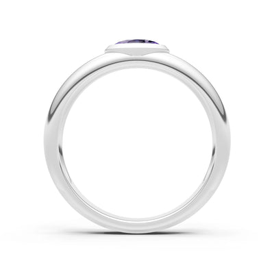 Ova Cut Gemstone Bezel Set Signet