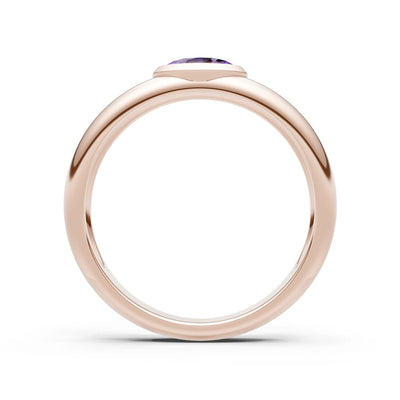 Ova Cut Gemstone Bezel Set Signet