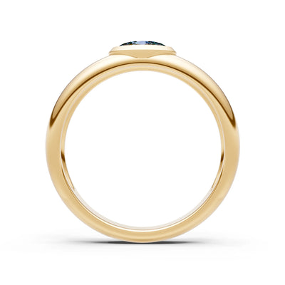 Ova Cut Gemstone Bezel Set Signet