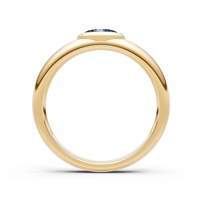 Ova Cut Gemstone Bezel Set Signet