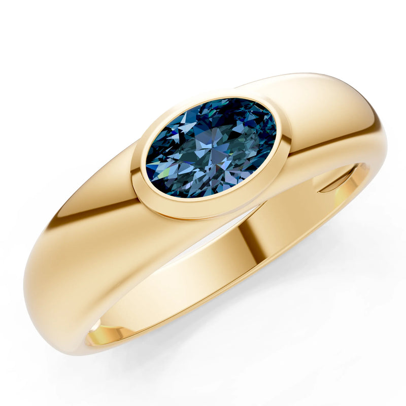 Ova Cut Gemstone Bezel Set Signet