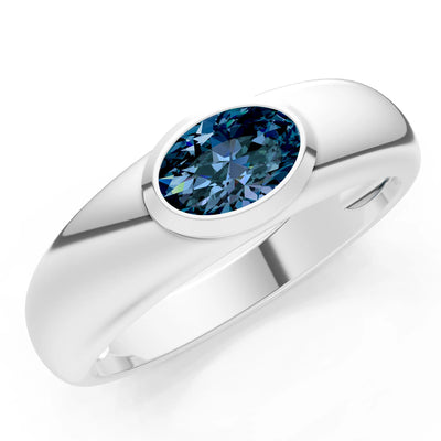 Ova Cut Gemstone Bezel Set Signet