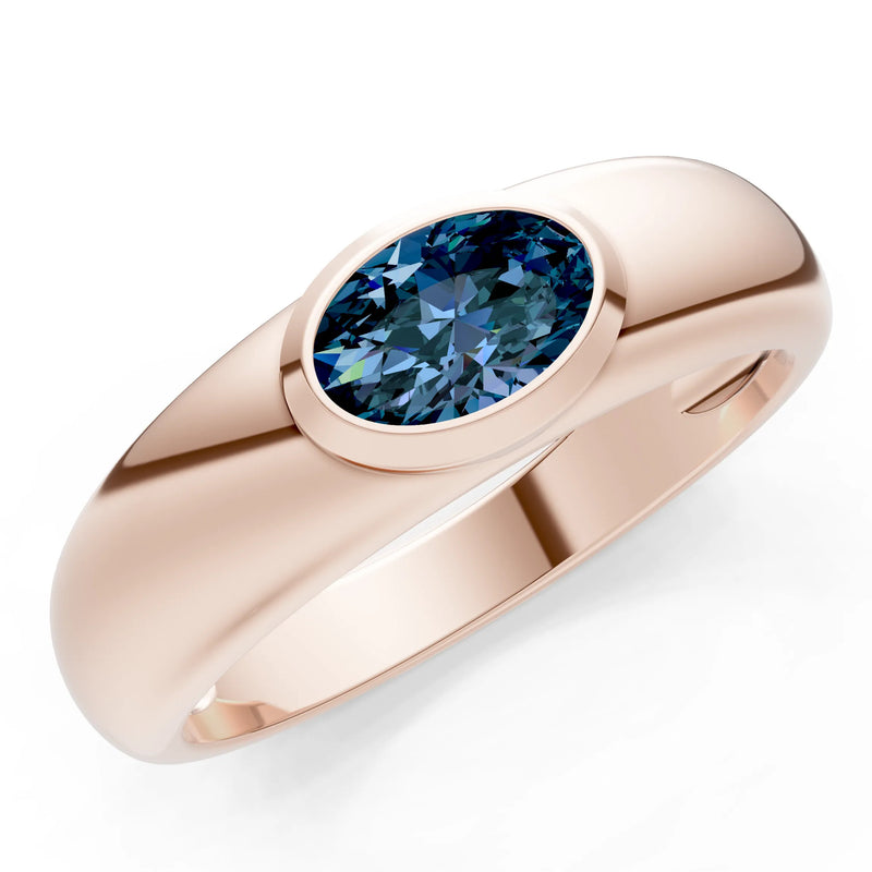 Ova Cut Gemstone Bezel Set Signet