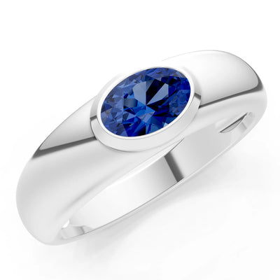 Ova Cut Gemstone Bezel Set Signet