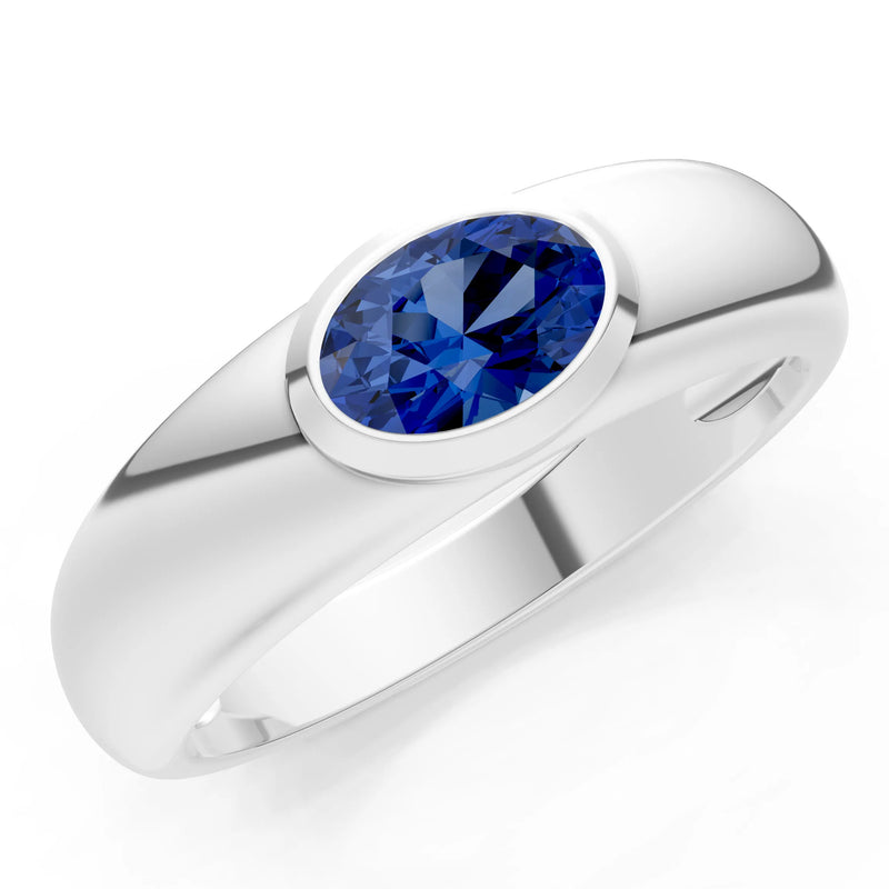 Ova Cut Gemstone Bezel Set Signet