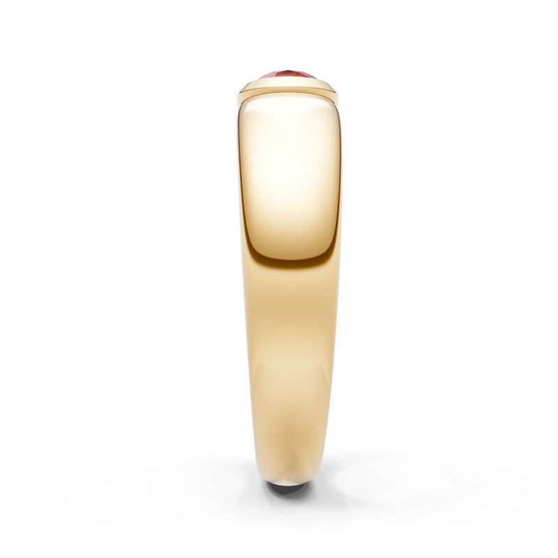 Ruby Bezel Set Oval Cut Signet Ring