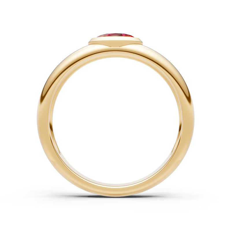 Ova Cut Gemstone Bezel Set Signet