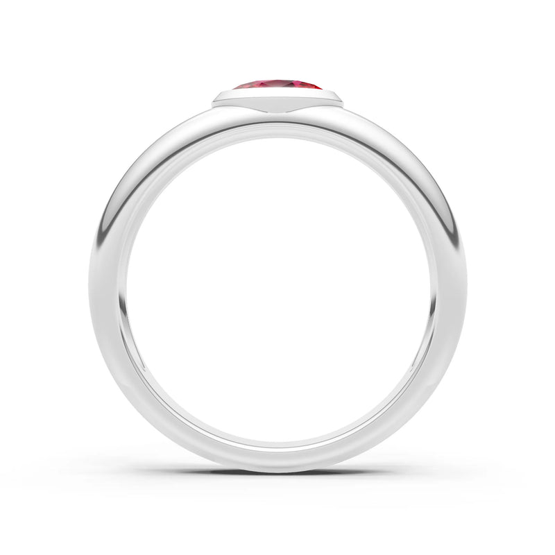 Ova Cut Gemstone Bezel Set Signet