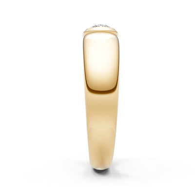 Diamond Bezel Set Oval Cut Signet Ring