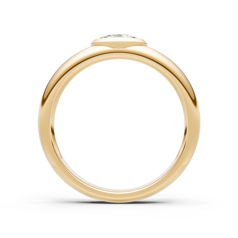 Ova Cut Gemstone Bezel Set Signet