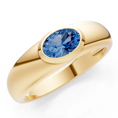 Ova Cut Gemstone Bezel Set Signet