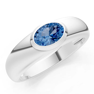 Ova Cut Gemstone Bezel Set Signet