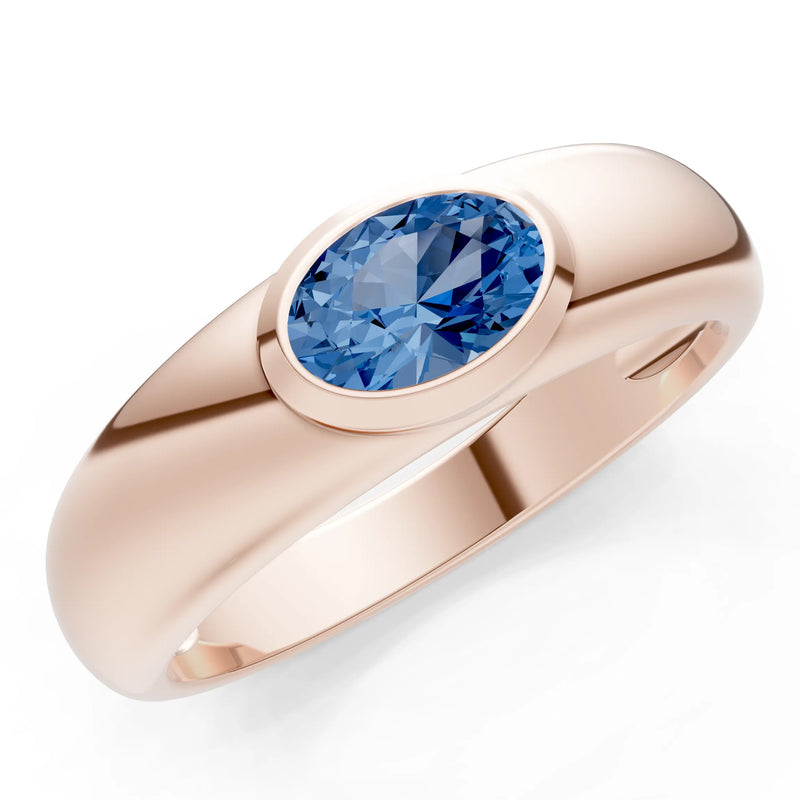 Ova Cut Gemstone Bezel Set Signet