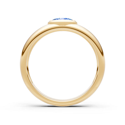Ova Cut Gemstone Bezel Set Signet
